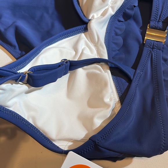 Charmo blue scalloped Swimsuit bikini two-piece Small NWT - Picture 5 of 8